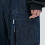 JUUN.J Oil-Denim Puckering Cargo Jeans – Blue