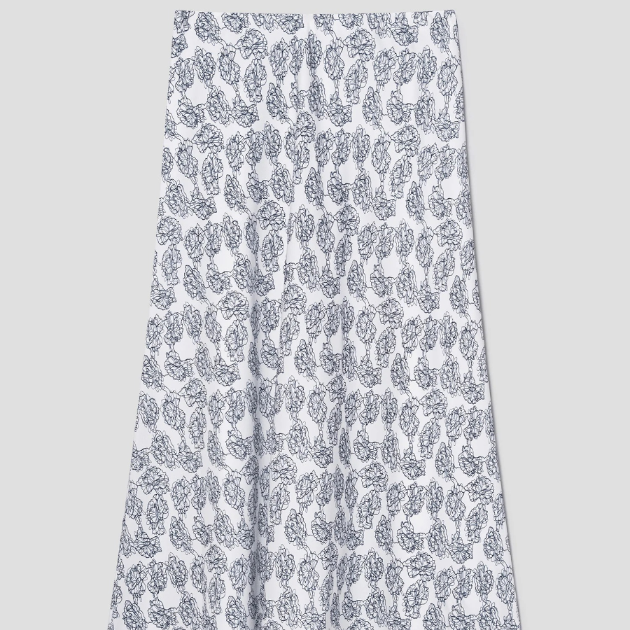 Theory Women Poly Georgette Fluid Skirt - Navy Multi