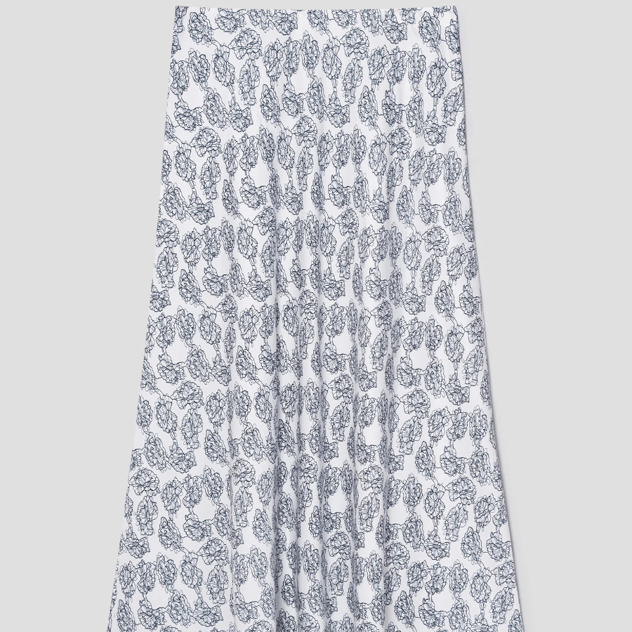 Theory Women Poly Georgette Fluid Skirt - Navy Multi