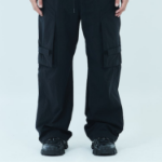 JUUN.J Nylon Velcro Detailed Cargo Pants – Black