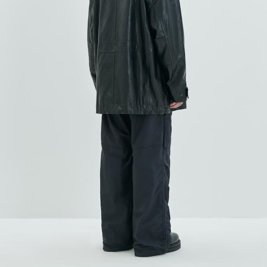 JUUN.J Ripstop Poly Puckering Cargo Pants – Black