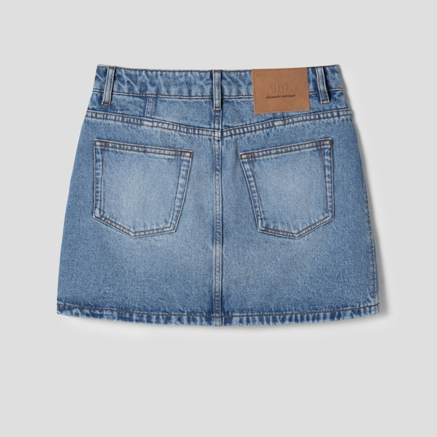 AMI Women Mini Denim Skirt – Used Blue