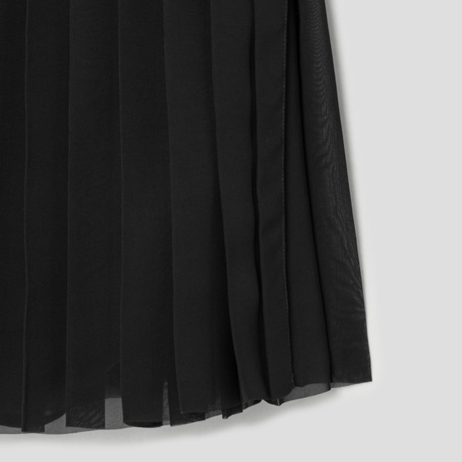 AMI Women Pleated Skirt – Wool Gabardine Black