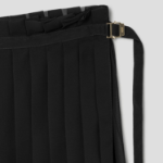 AMI Women Pleated Skirt – Wool Gabardine Black