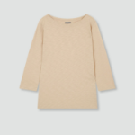 JAJU Slub 3/4-Sleeve T-Shirt – Beige