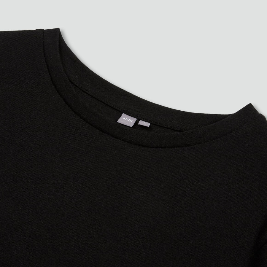 JAJU Puff-Sleeve T-Shirt – Black
