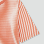 JAJU Cotton Stripe Half-Sleeve Crop T-Shirt – Pink