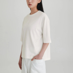 JAJU Smart Cotton Loose-Fit Half-Sleeve T-Shirt – White