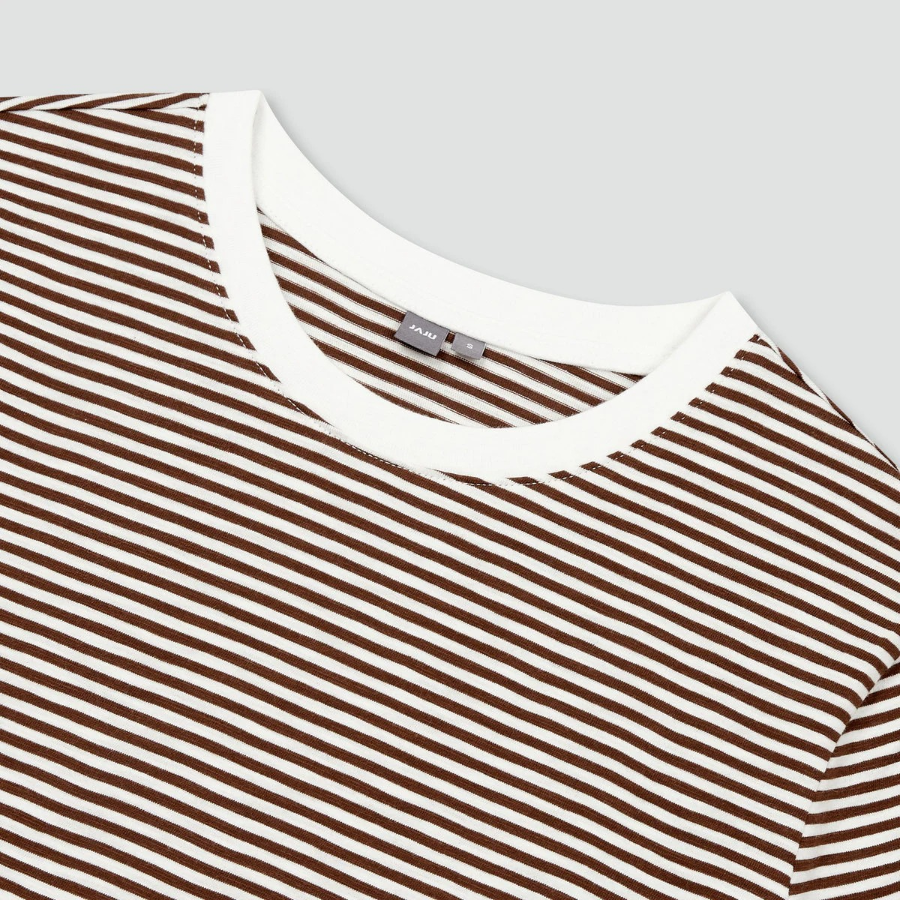 JAJU Slub Short-Sleeve T-Shirt – Light Brown