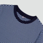 JAJU Cotton Stripe Half-Sleeve Crop T-Shirt – Blue