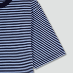 JAJU Cotton Stripe Half-Sleeve Crop T-Shirt – Blue