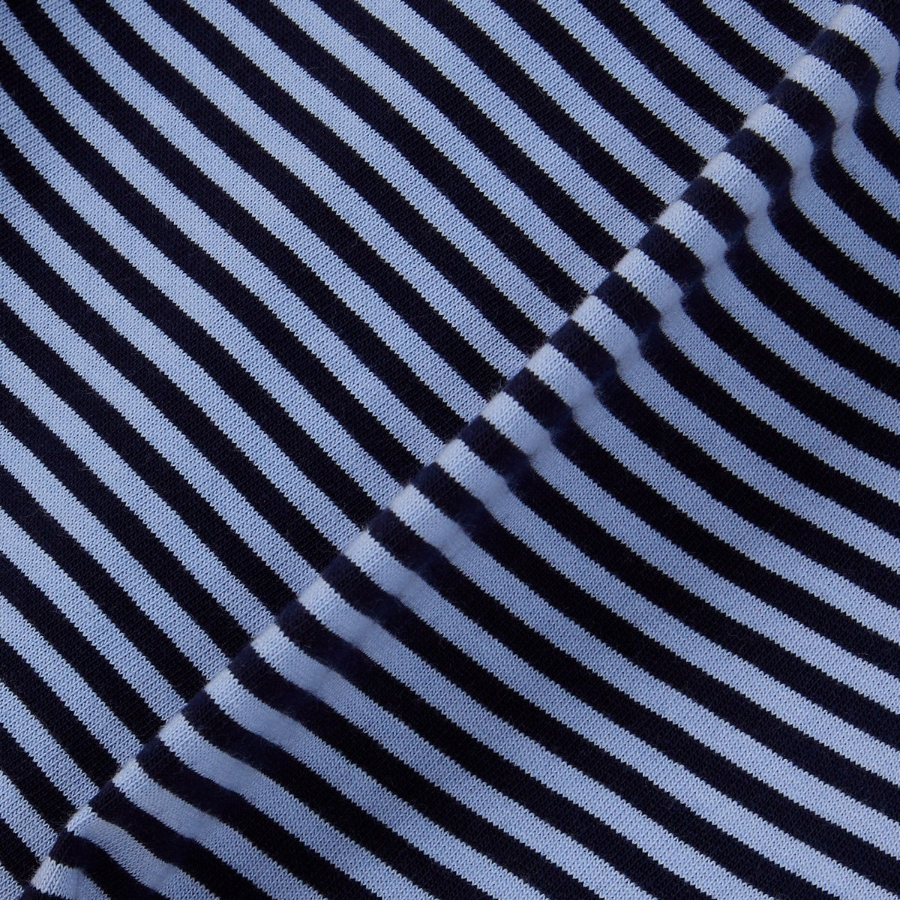 JAJU Cotton Stripe Half-Sleeve Crop T-Shirt – Blue