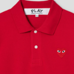 PLAY COMME des GARÇONS (Unisex) Red Heart Wappen Polo Shirt – Red