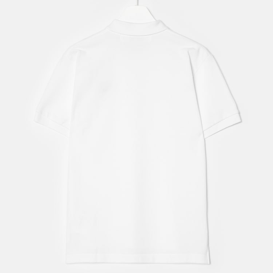 PLAY COMME des GARÇONS (Unisex) Red Heart Wappen Polo Shirt – White