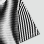 JAJU Cotton Stripe Half-Sleeve Crop T-Shirt – Black