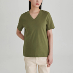 JAJU Smart Cotton V-Neck T-Shirt – Khaki