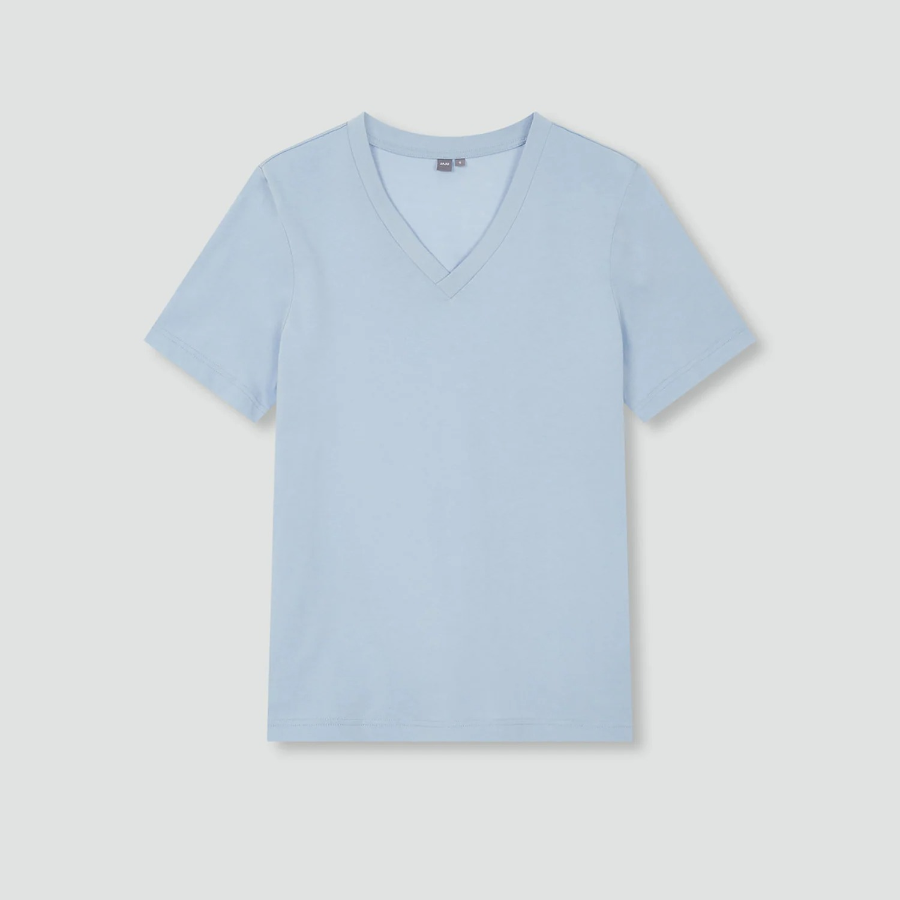 JAJU Smart Cotton V-Neck T-Shirt – Sky Blue