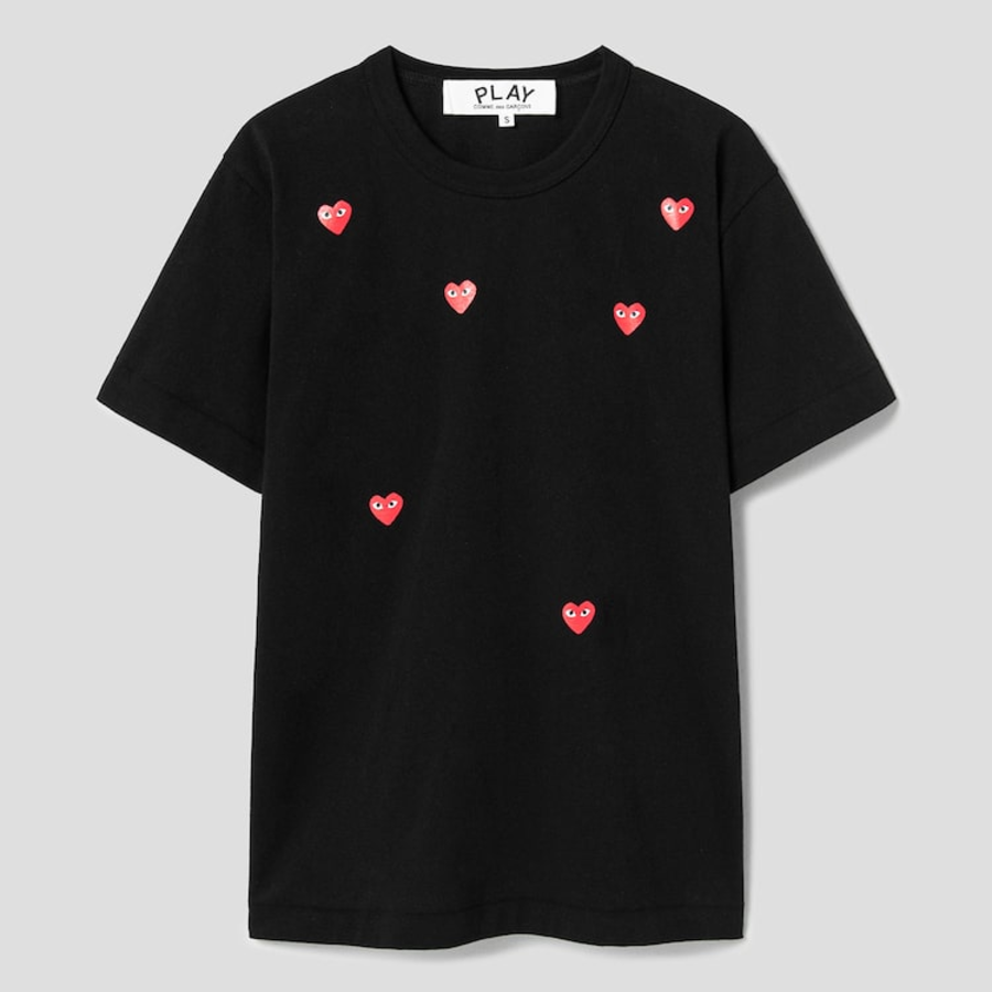 PLAY COMME des GARÇONS (Unisex) 6 Heart Short Sleeve T-Shirt – Black