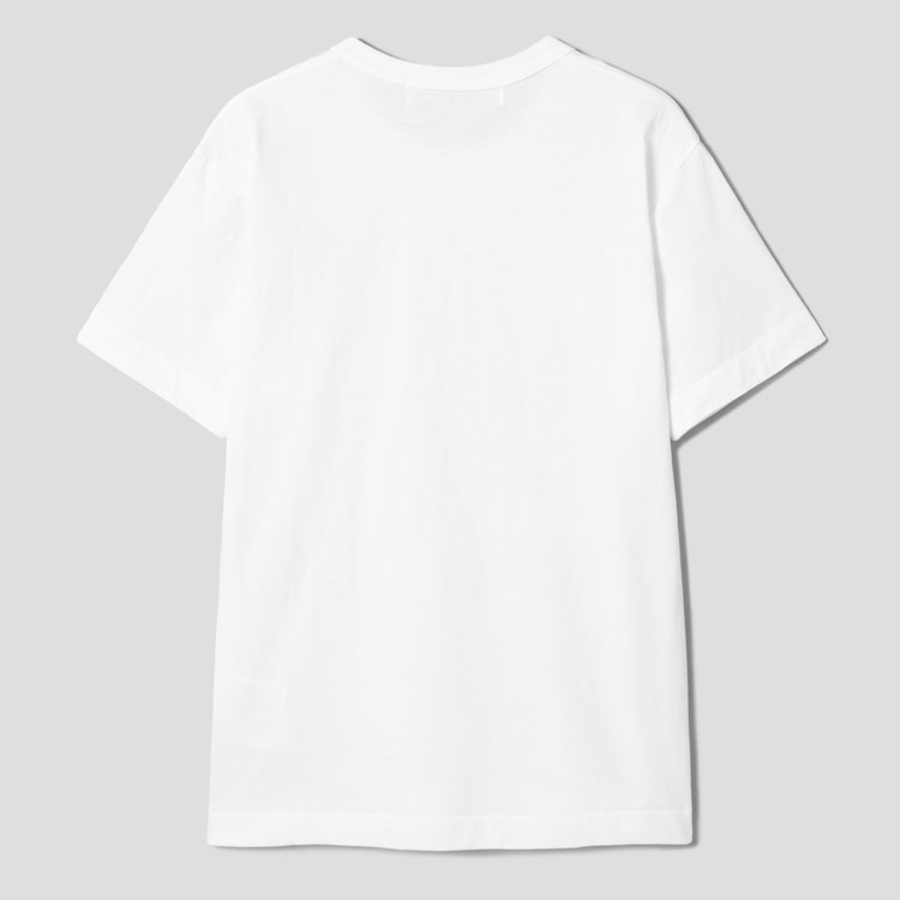 PLAY COMME des GARÇONS (Unisex) Black Heart Wappen Rhinestone T-Shirt – White