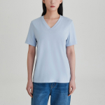 JAJU Smart Cotton V-Neck T-Shirt – Sky Blue