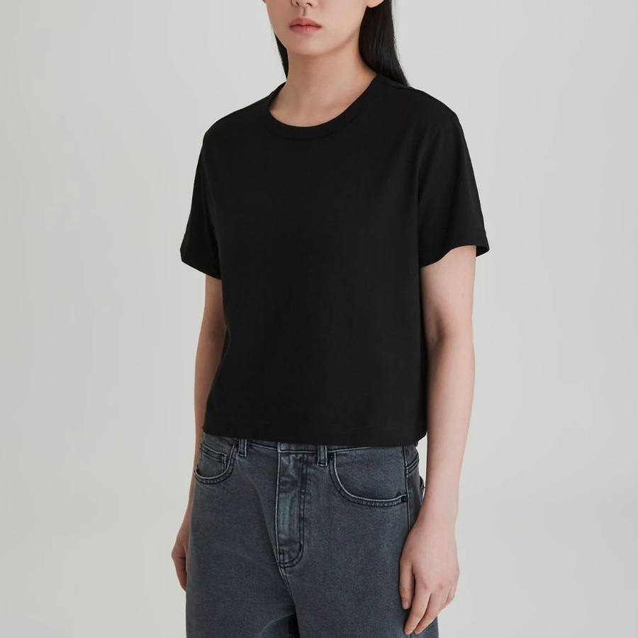 JAJU Smart Cotton Crop T-Shirt – Black