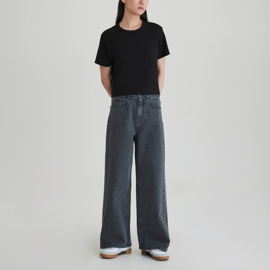 JAJU Smart Cotton Crop T-Shirt – Black