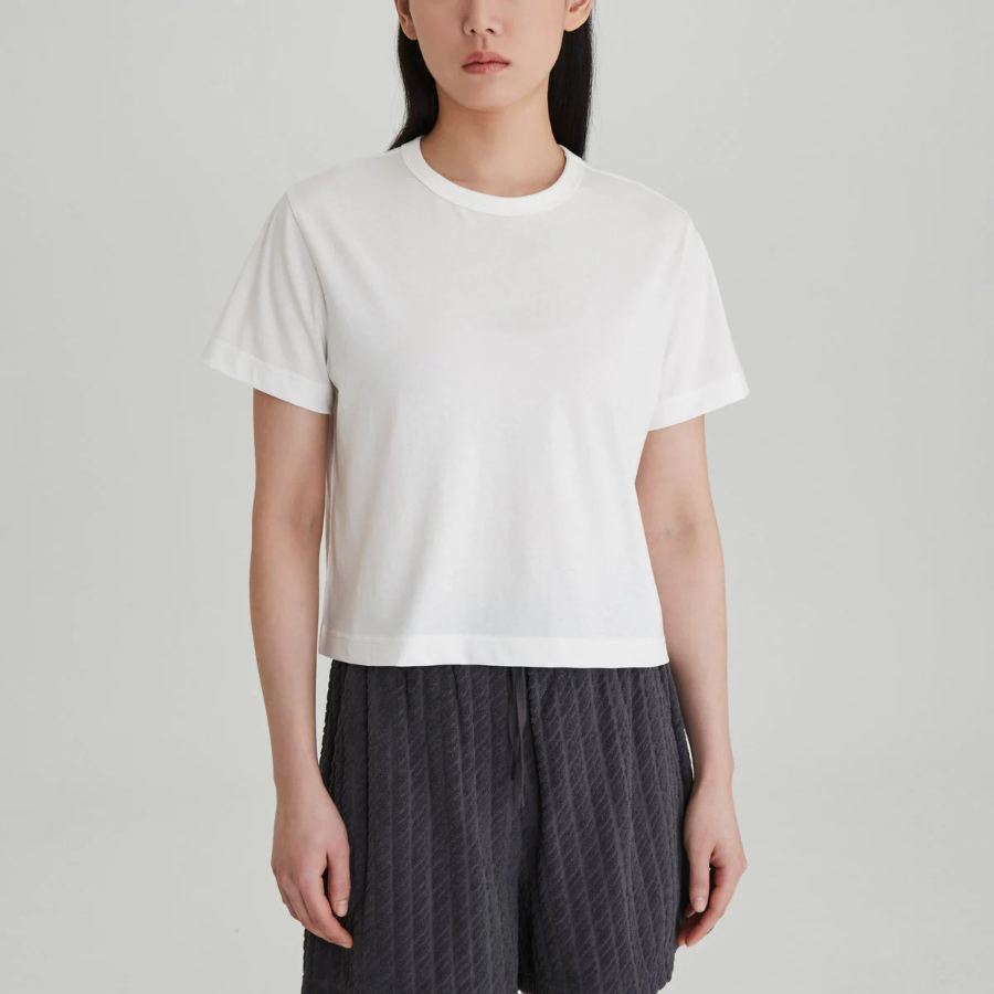 JAJU Smart Cotton Crop T-Shirt – White