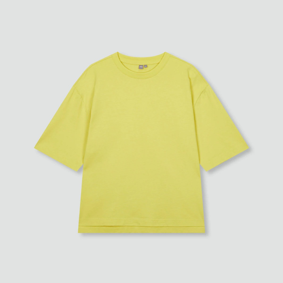 JAJU Smart Cotton Loose-Fit 5-Sleeve T-Shirt – Yellow