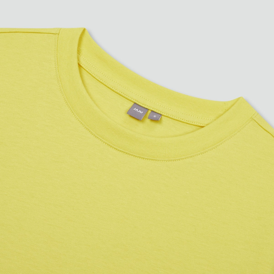 JAJU Smart Cotton Loose-Fit 5-Sleeve T-Shirt – Yellow