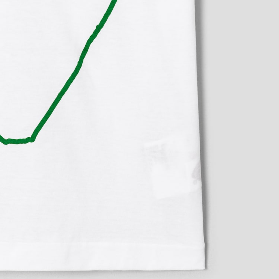 PLAY COMME des GARÇONS (Unisex) Green Line Heart Print T-Shirt – White