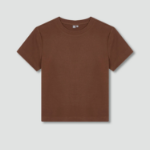JAJU Cotton Stretch Crop T-Shirt – Brown