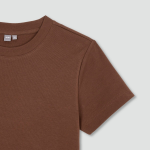 JAJU Cotton Stretch Crop T-Shirt – Brown