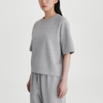 JAJU Sweat Short-Sleeve Shirt – Melange Grey