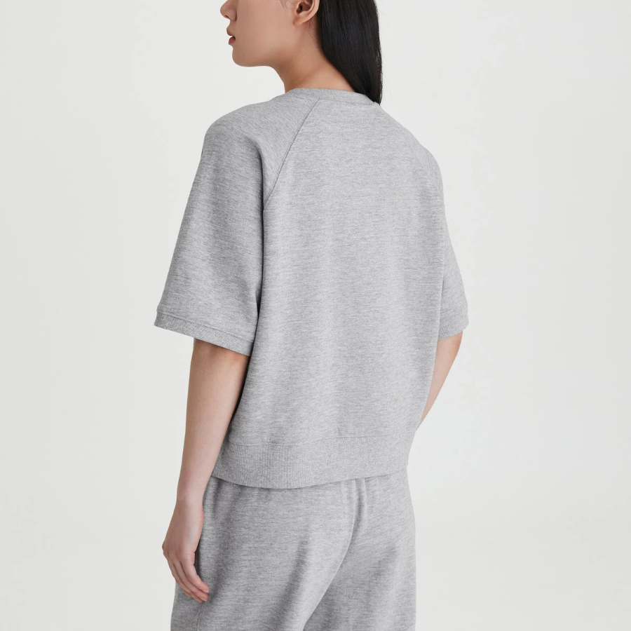 JAJU Sweat Short-Sleeve Shirt – Melange Grey