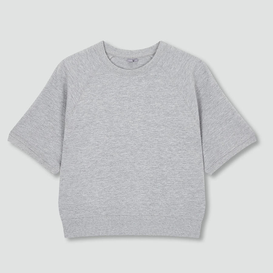 JAJU Sweat Short-Sleeve Shirt – Melange Grey