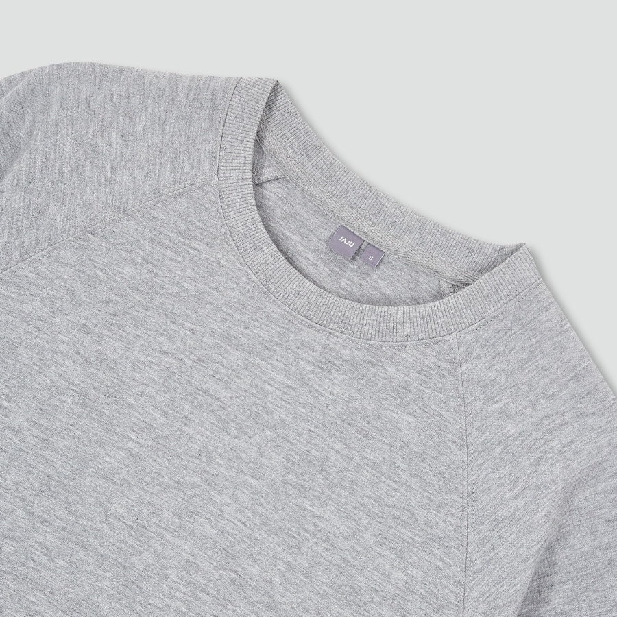 JAJU Sweat Short-Sleeve Shirt – Melange Grey