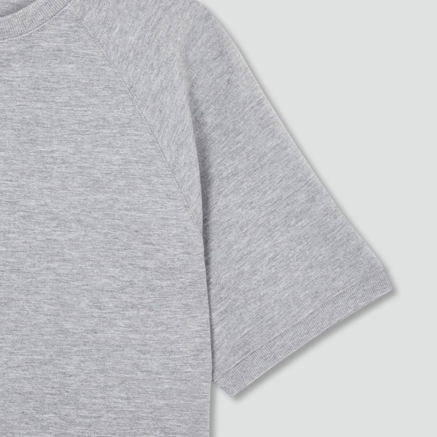 JAJU Sweat Short-Sleeve Shirt – Melange Grey