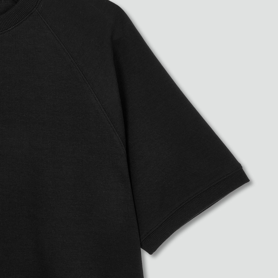 JAJU Sweat Short-Sleeve Shirt – Black