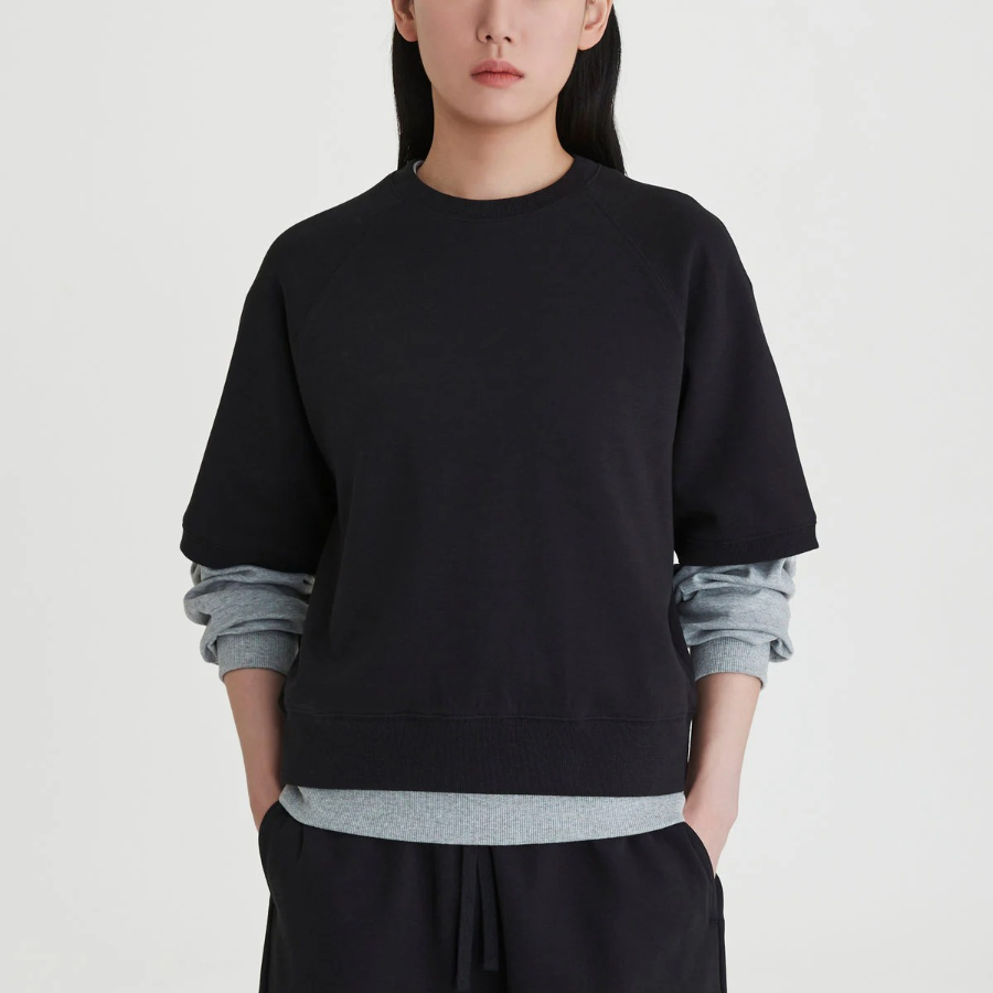 JAJU Sweat Short-Sleeve Shirt – Black