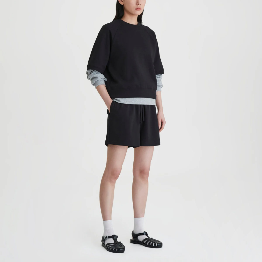 JAJU Sweat Short-Sleeve Shirt – Black