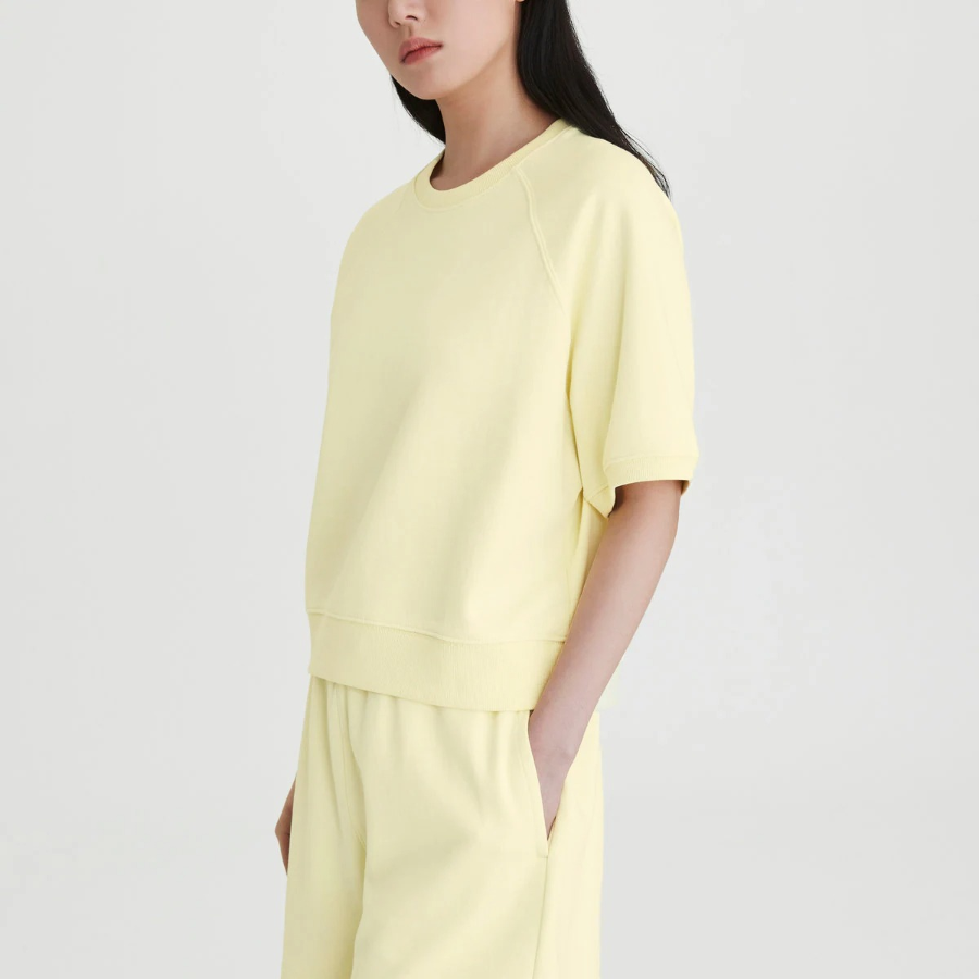 JAJU Sweat Short-Sleeve Shirt – Yellow
