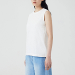 JAJU Slub Sleeveless T-Shirt – White