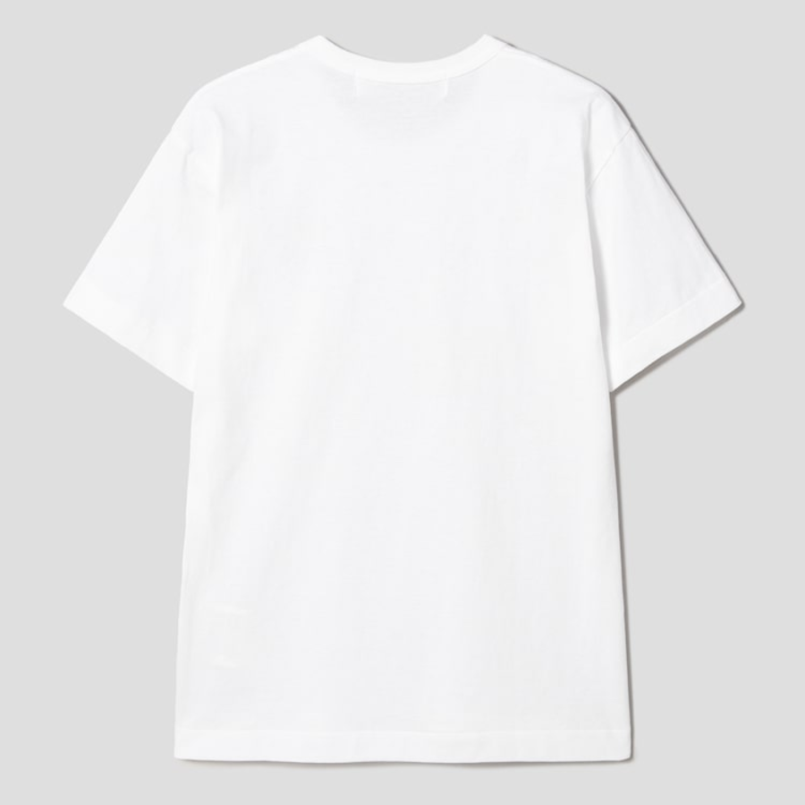 PLAY COMME des GARÇONS (Unisex) Red Heart Wappen Metalstone T-Shirt – White