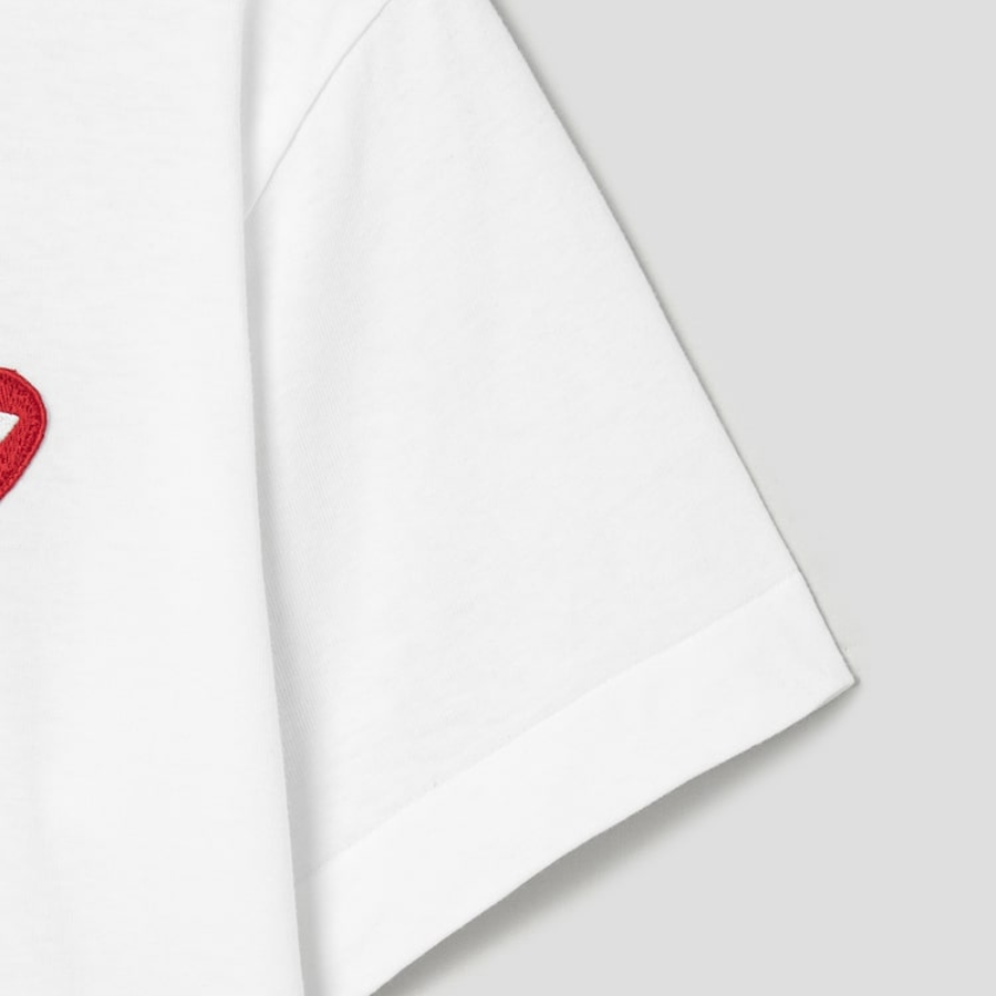 PLAY COMME des GARÇONS (Unisex) Red Wappen Pastel Heart Print T-Shirt – White