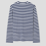 PLAY COMME des GARÇONS (Unisex) Green Heart Wappen Striped Long Sleeve T-Shirt – Navy