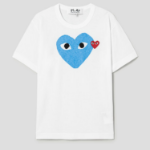 PLAY COMME des GARÇONS (Unisex) Red Wappen Pastel Heart Print T-Shirt – White