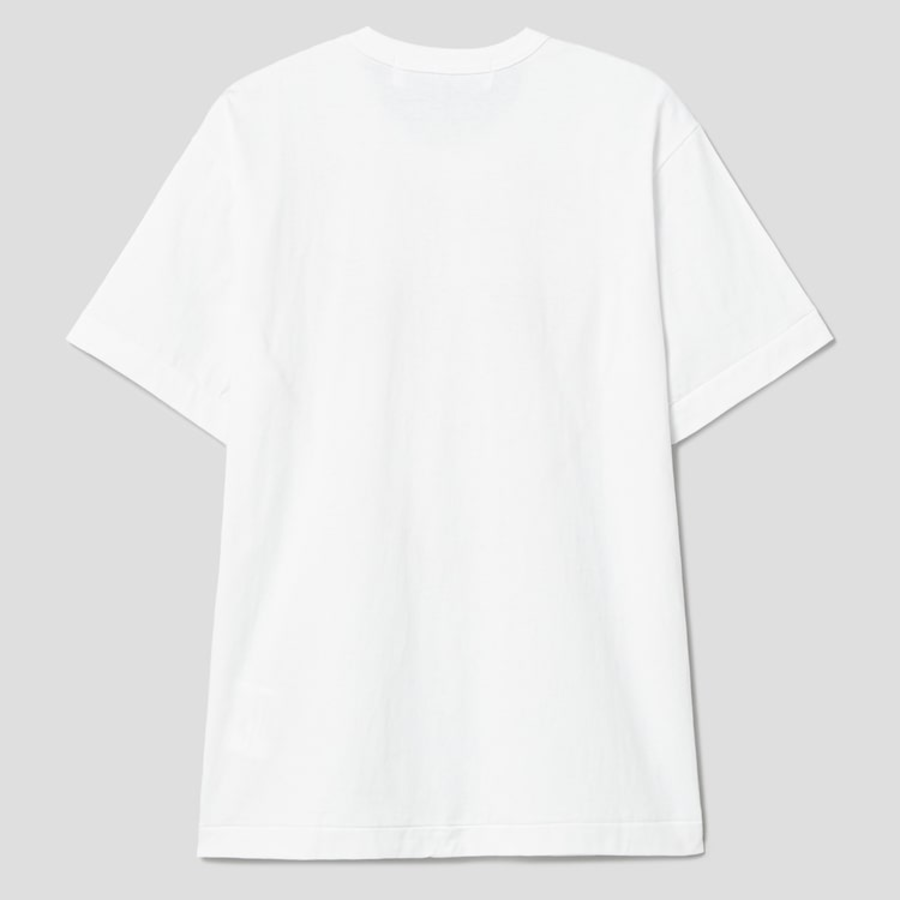 PLAY COMME des GARÇONS (Unisex) Red Heart Wappen Red Lined Heart T-Shirt – White