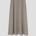 Theory Women Silk Combo Rib Waistband Volume Skirt - Soft Taupe