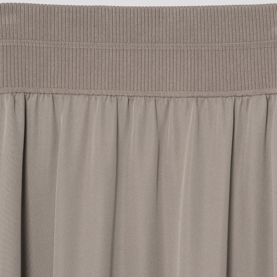 Theory Women Silk Combo Rib Waistband Volume Skirt - Soft Taupe