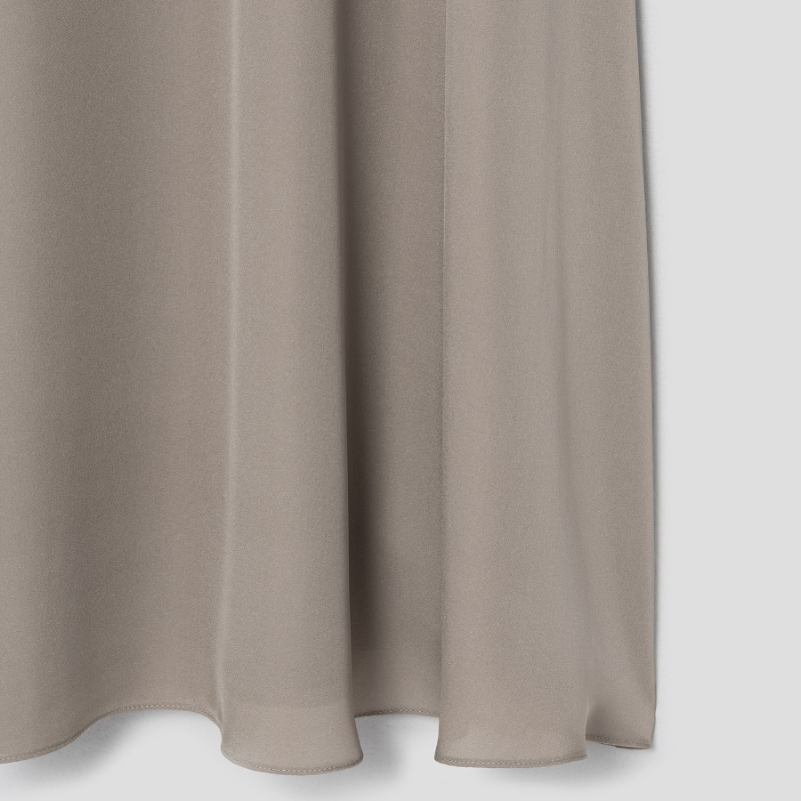 Theory Women Silk Combo Rib Waistband Volume Skirt - Soft Taupe